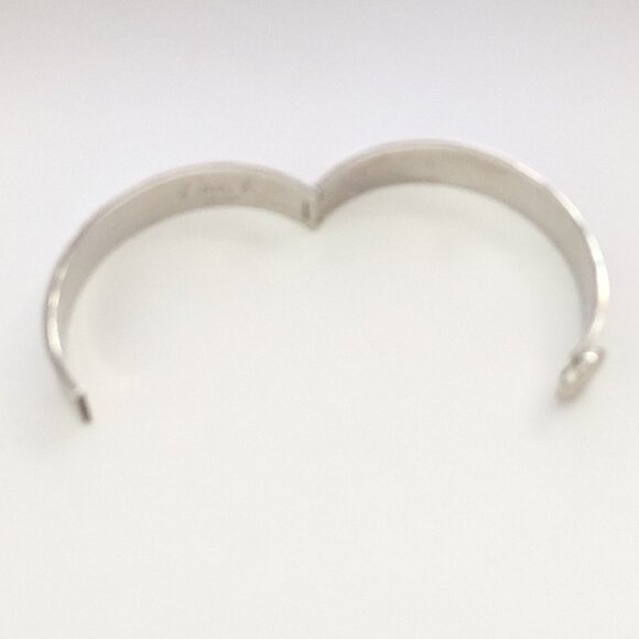 COACH Black Silver Monogram Oval Hinged Bangle Bracelet - Picture 6 of 6